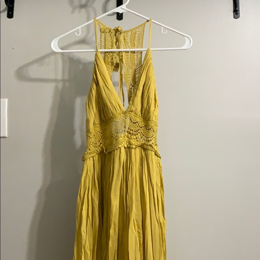 Yellow/Gold Halter Dress